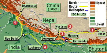map of lama's escape